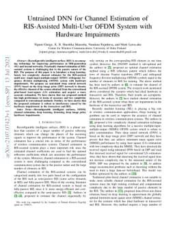 Untrained DNN for Channel Estimation of RIS-Assisted Multi-User OFDM
  System with Hardware Impairments