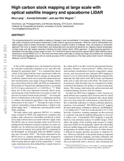 High carbon stock mapping at large scale with optical satellite imagery
  and spaceborne LIDAR