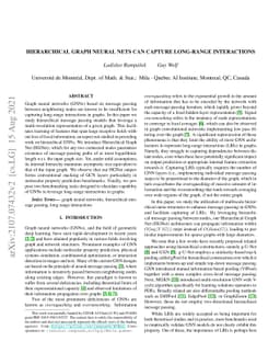 Hierarchical graph neural nets can capture long-range interactions