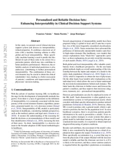 Personalized and Reliable Decision Sets: Enhancing Interpretability in
  Clinical Decision Support Systems