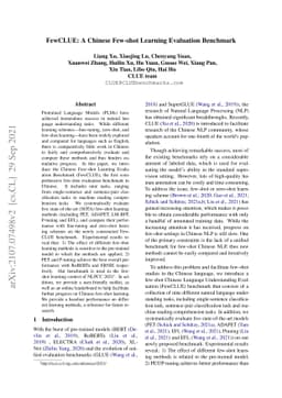 FewCLUE: A Chinese Few-shot Learning Evaluation Benchmark