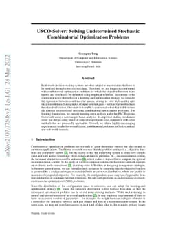 USCO-Solver: Solving Undetermined Stochastic Combinatorial Optimization
  Problems