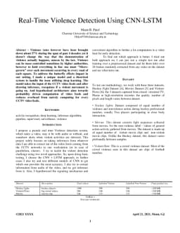 Real-Time Violence Detection Using CNN-LSTM