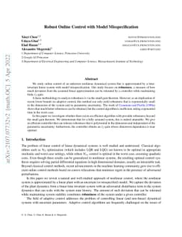 Robust Online Control with Model Misspecification