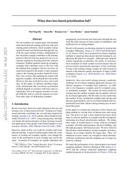 When does loss-based prioritization fail?