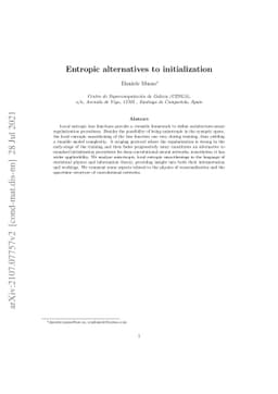 Entropic alternatives to initialization