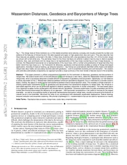 Wasserstein Distances, Geodesics and Barycenters of Merge Trees