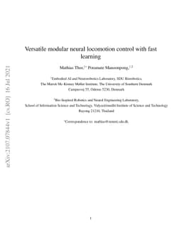 Versatile modular neural locomotion control with fast learning