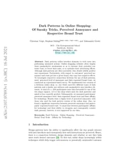 Dark Patterns in Online Shopping: Of Sneaky Tricks, Perceived Annoyance
  and Respective Brand Trust