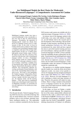 Are Multilingual Models the Best Choice for Moderately Under-resourced
  Languages? A Comprehensive Assessment for Catalan