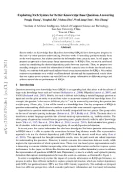 Exploiting Rich Syntax for Better Knowledge Base Question Answering