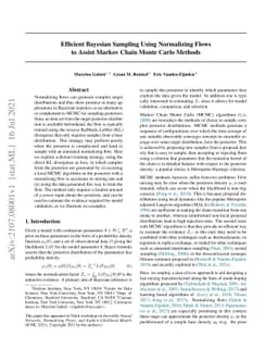 Efficient Bayesian Sampling Using Normalizing Flows to Assist Markov
  Chain Monte Carlo Methods