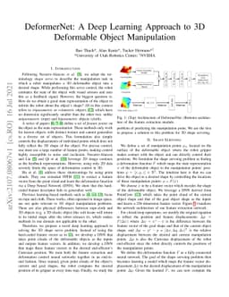 DeformerNet: A Deep Learning Approach to 3D Deformable Object
  Manipulation