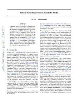 Refined Policy Improvement Bounds for MDPs