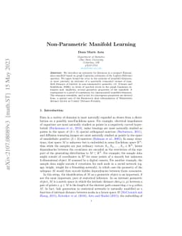 Non-Parametric Manifold Learning