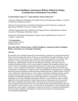 Future Intelligent Autonomous Robots, Ethical by Design. Learning from
  Autonomous Cars Ethics