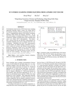 SCV-Stereo: Learning Stereo Matching from a Sparse Cost Volume