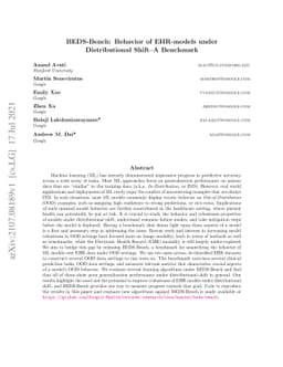 BEDS-Bench: Behavior of EHR-models under Distributional Shift--A
  Benchmark