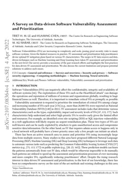 A Survey on Data-driven Software Vulnerability Assessment and
  Prioritization