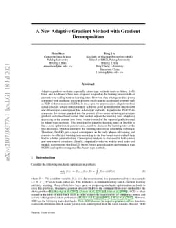 A New Adaptive Gradient Method with Gradient Decomposition