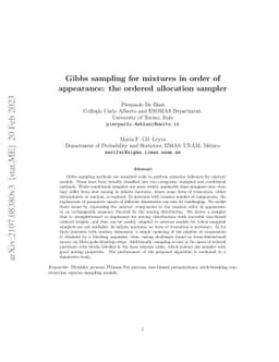 Gibbs sampling for mixtures in order of appearance: the ordered
  allocation sampler
