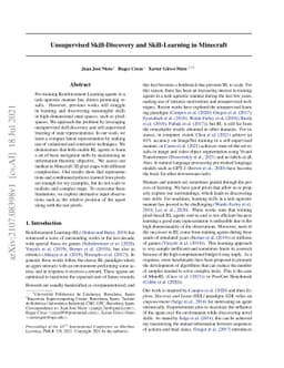 Unsupervised Skill-Discovery and Skill-Learning in Minecraft