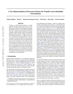A New Representation of Successor Features for Transfer across
  Dissimilar Environments