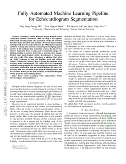 Fully Automated Machine Learning Pipeline for Echocardiogram
  Segmentation