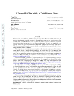 A Theory of PAC Learnability of Partial Concept Classes
