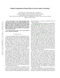 Robust Composition of Drone Delivery Services under Uncertainty