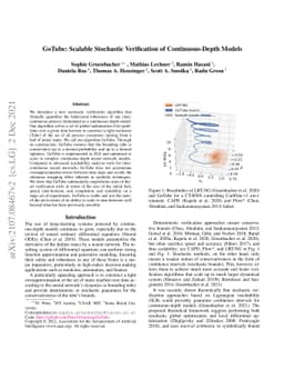 GoTube: Scalable Stochastic Verification of Continuous-Depth Models