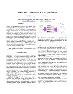 Learning point embedding for 3D data processing
