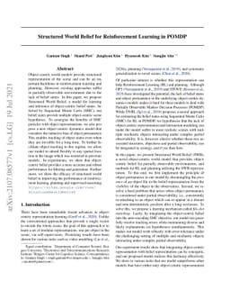 Structured World Belief for Reinforcement Learning in POMDP