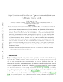 High-Dimensional Simulation Optimization via Brownian Fields and Sparse
  Grids