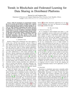 Trends in Blockchain and Federated Learning for Data Sharing in
  Distributed Platforms