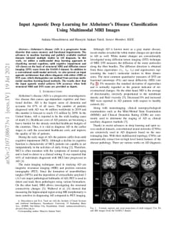Input Agnostic Deep Learning for Alzheimer's Disease Classification
  Using Multimodal MRI Images