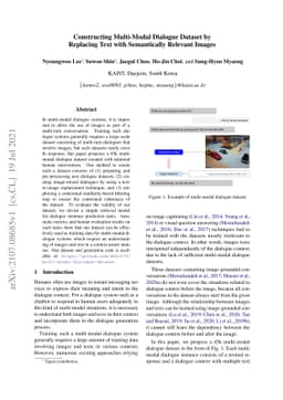 Constructing Multi-Modal Dialogue Dataset by Replacing Text with
  Semantically Relevant Images