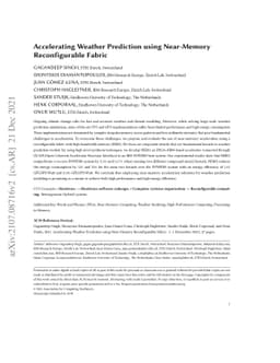 Accelerating Weather Prediction using Near-Memory Reconfigurable Fabric