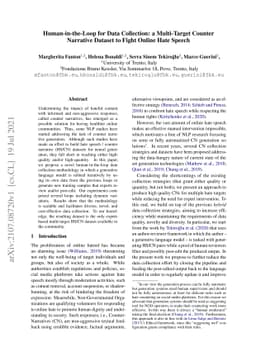 Human-in-the-Loop for Data Collection: a Multi-Target Counter Narrative
  Dataset to Fight Online Hate Speech