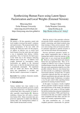 Synthesizing Human Faces using Latent Space Factorization and Local
  Weights (Extended Version)
