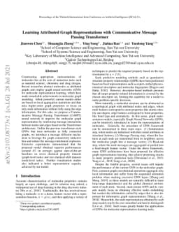 Learning Attributed Graph Representations with Communicative Message
  Passing Transformer