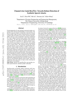 Channel-wise Gated Res2Net: Towards Robust Detection of Synthetic Speech
  Attacks