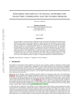 Exploring the efficacy of neural networks for trajectory compression and
  the inverse problem