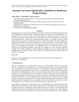 Dynamic Cat Swarm Optimization Algorithm for Backboard Wiring Problem