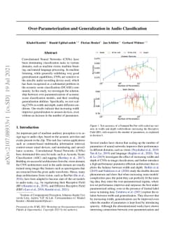 Over-Parameterization and Generalization in Audio Classification