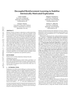 Decoupled Reinforcement Learning to Stabilise Intrinsically-Motivated
  Exploration