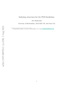 Indexing structures for the PLS blockchain