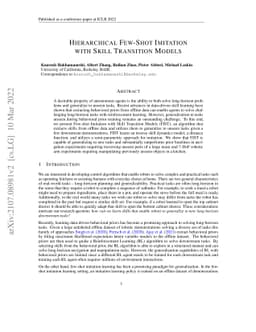 Hierarchical Few-Shot Imitation with Skill Transition Models