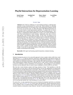 Playful Interactions for Representation Learning