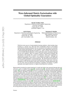 Wave-Informed Matrix Factorization with Global Optimality Guarantees